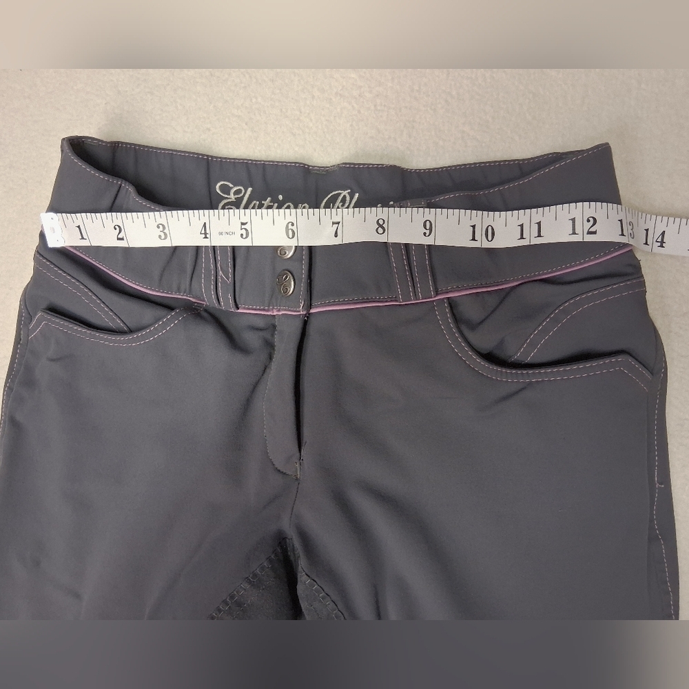 Elation Platinum Womens Breeches Riding Pants with Pink Stitching - Picture 10 of 12